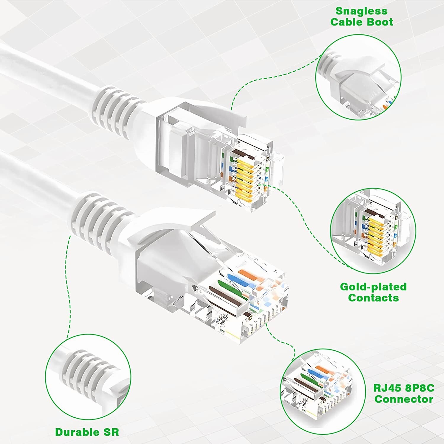 Cat 5 Ethernet Cable High Speed Patch Internet Cable Lan Rj45 10ft 60ft 100ft