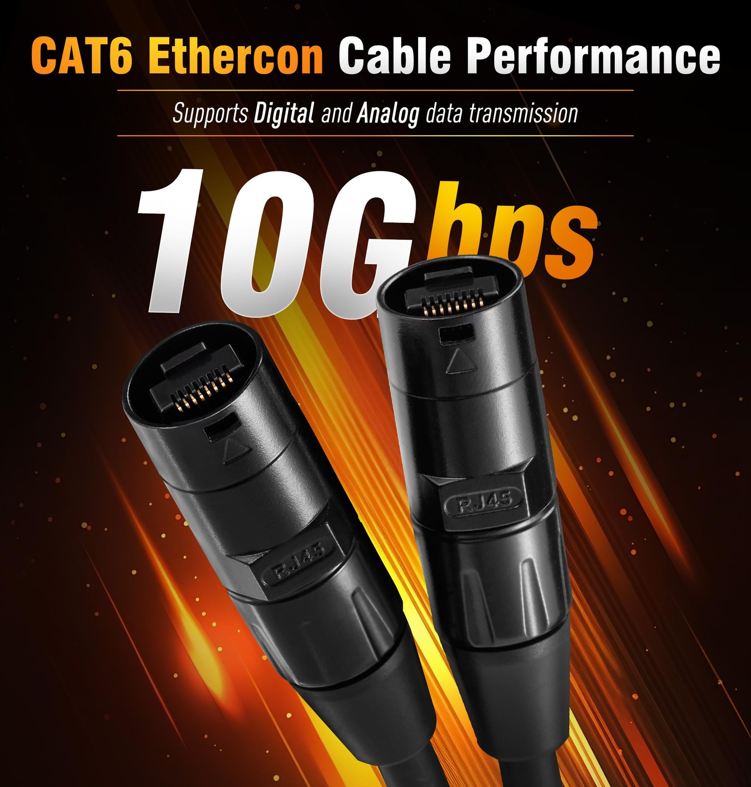 CAT6 Shielded Ethercon Cable 15ft with Booted RJ45 Tactical Locking Connectors