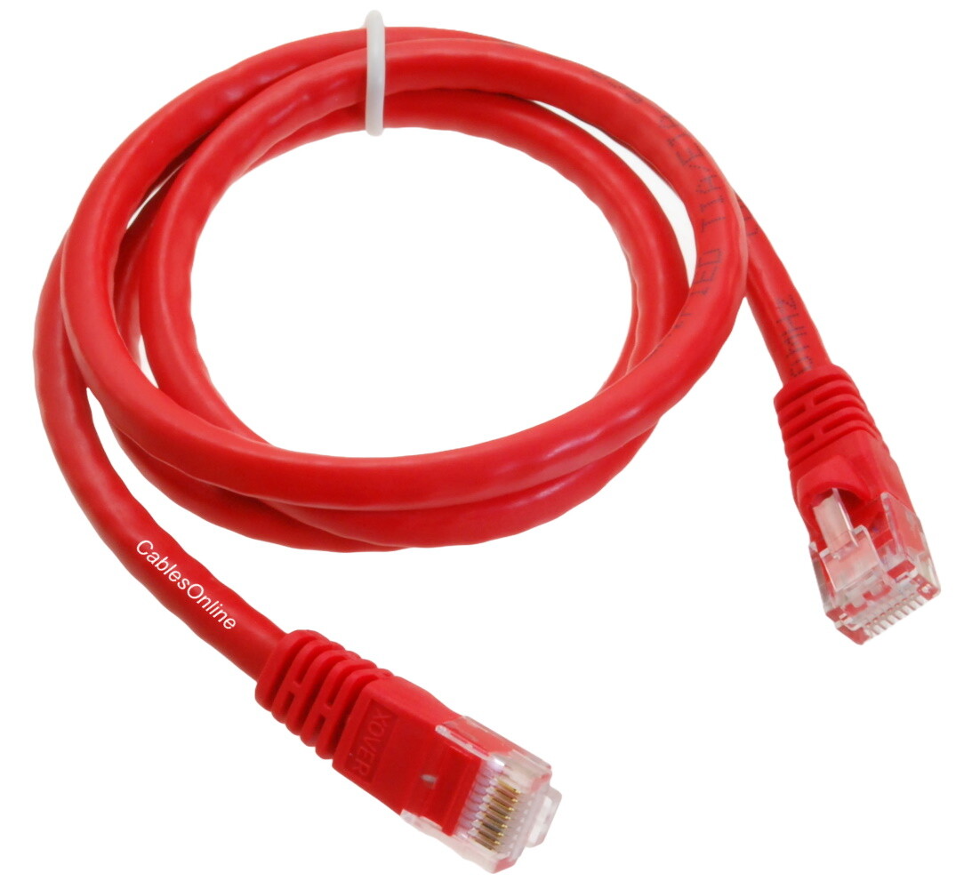Cat6 Gigabit CrossOver 550Mhz 4-Pairs Bare Copper Red Patch Cable (Multi-Length)