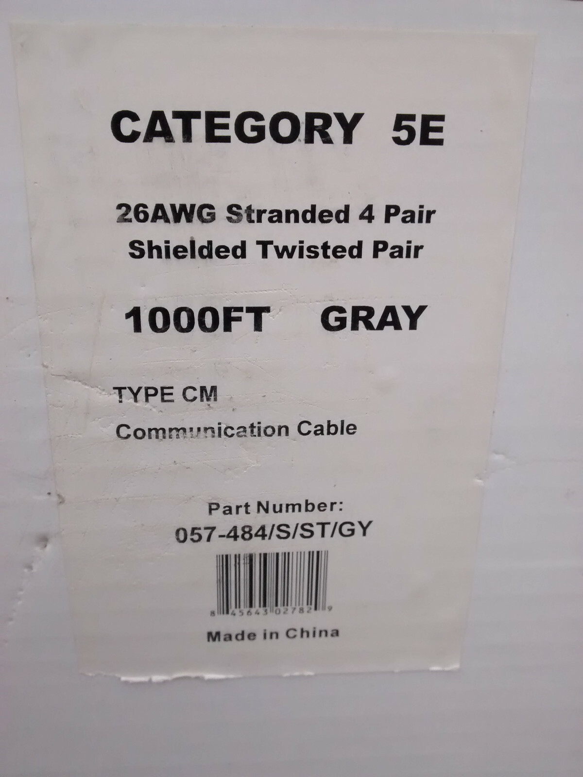 1000′ Cat5E Shielded Twisted Pair 4 pair, 26AWG High Performance Data Cable CM