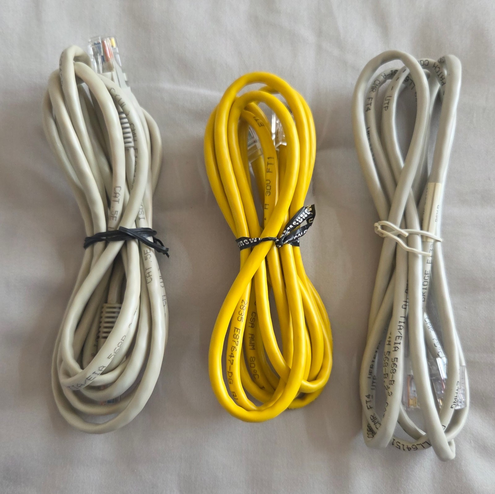 3pc LOT of CAT5 & CAT5e Ethernet Internet High Speed LAN Network 6 ft. Cable