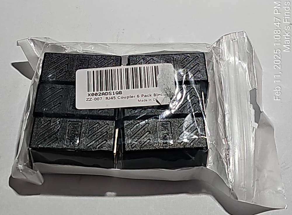 RJ45 Coupler 6 Pack Cat8 Cat7 Cat6 Cat5E Female to Female Ethernet Adapter Black