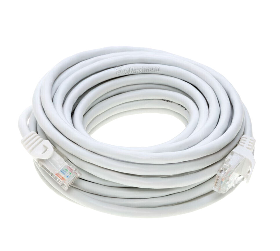 CAT6e/CAT6 Ethernet Network Patch Cable 550MHz LAN Cable White 25FT- 200FT LOT