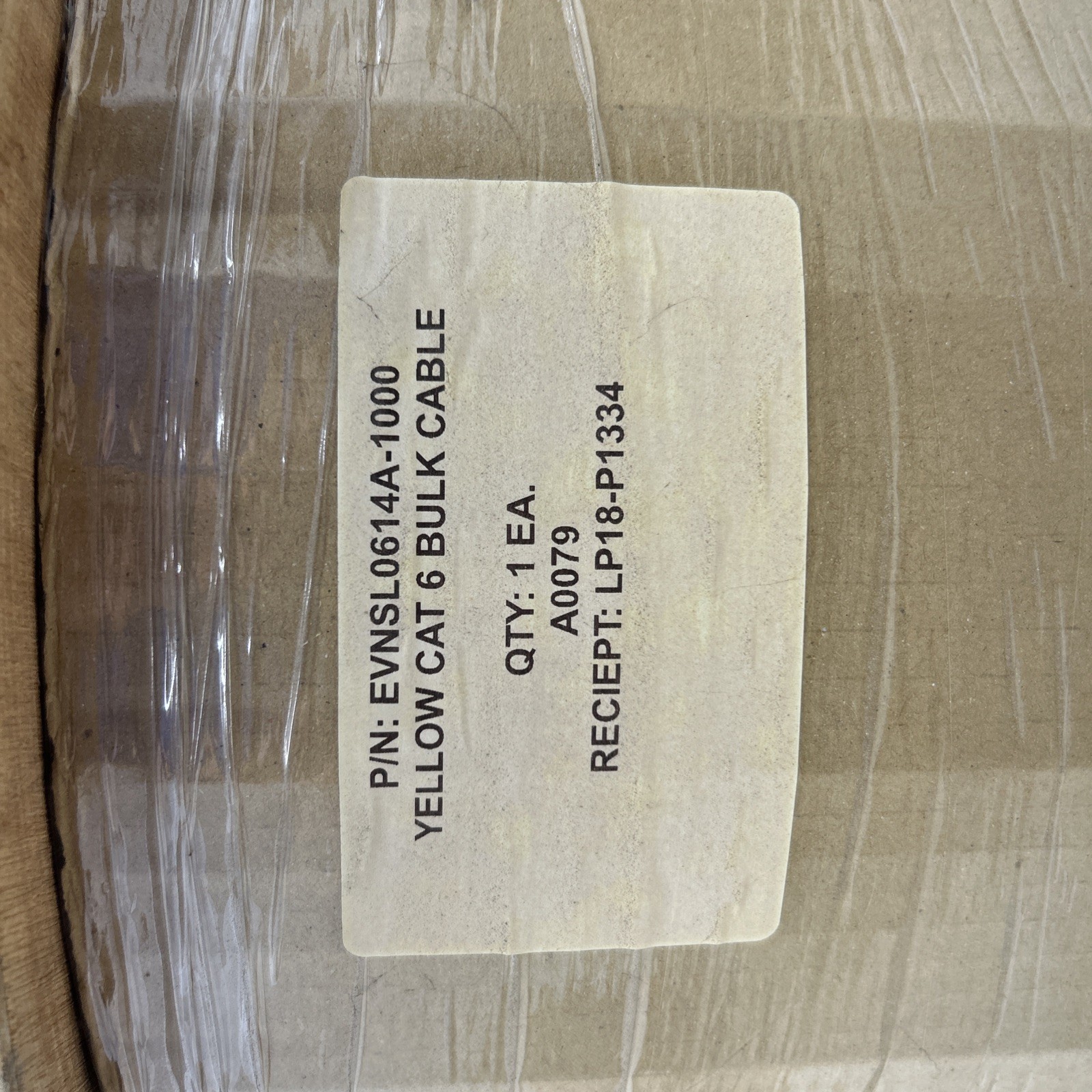 Black Box Category 6 Bulk Cable, 400 MHz, Shielded, Plenum-Yellow (1000ft)