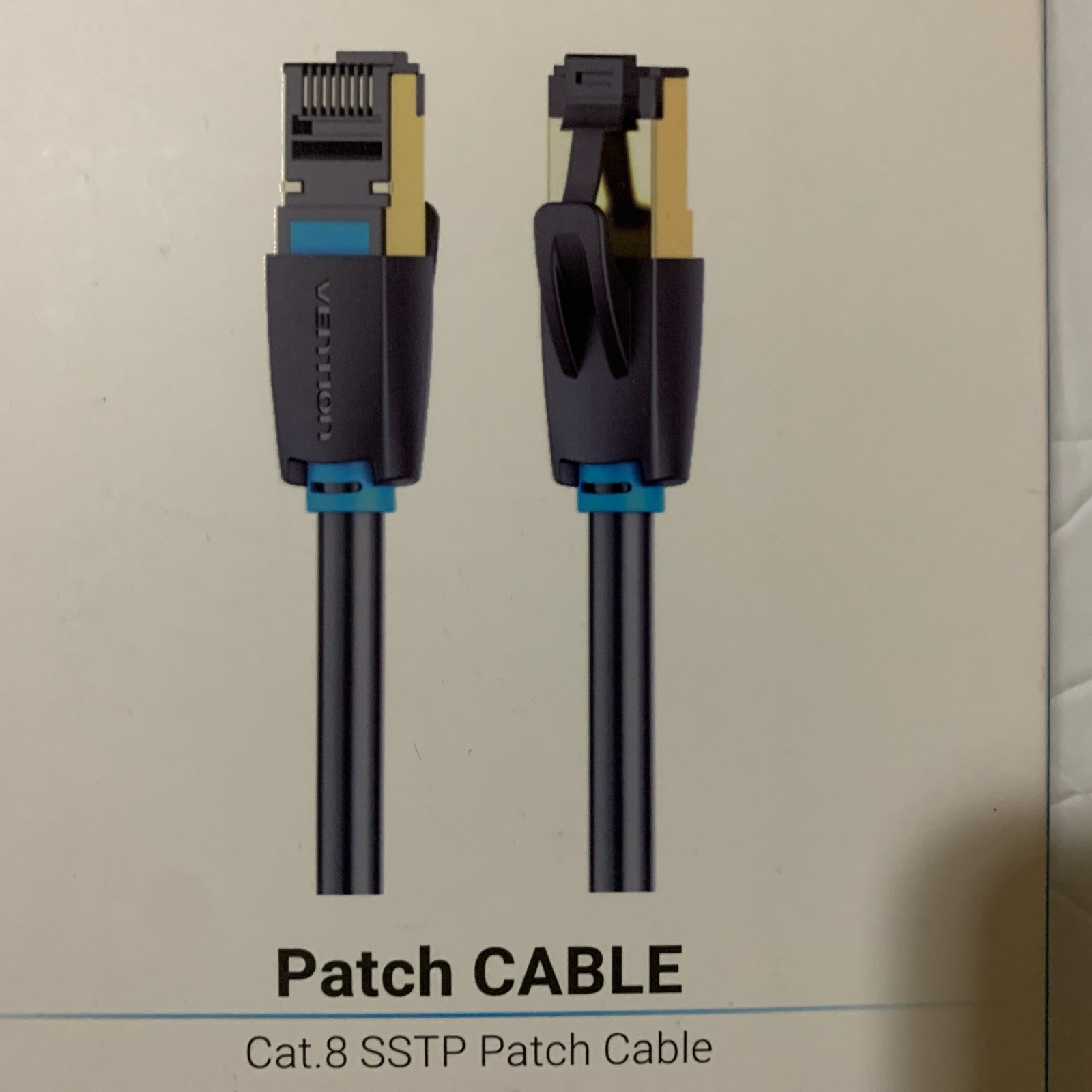 VENTION Cat 8 SSTP PATCH CABLE 0.5M-40Gbps-2000MHz Shielded Solid Copper
