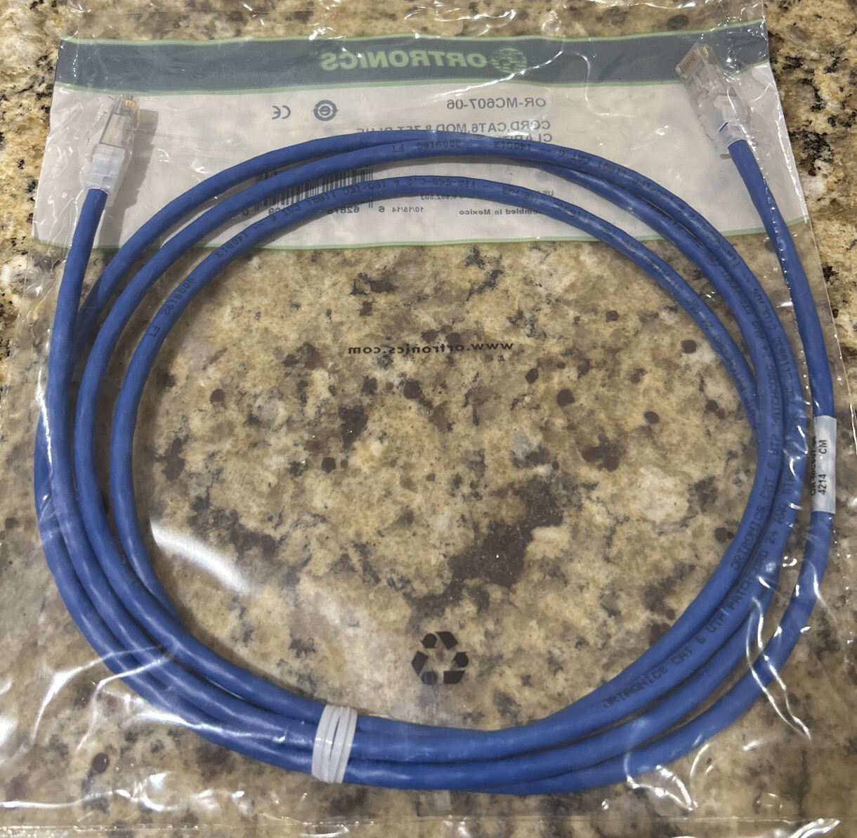ORTRONICS OR-MC607-06 CORD CAT6 MOD 8 7FT CLARITY 4P 24G ST PVC CM BLUE.