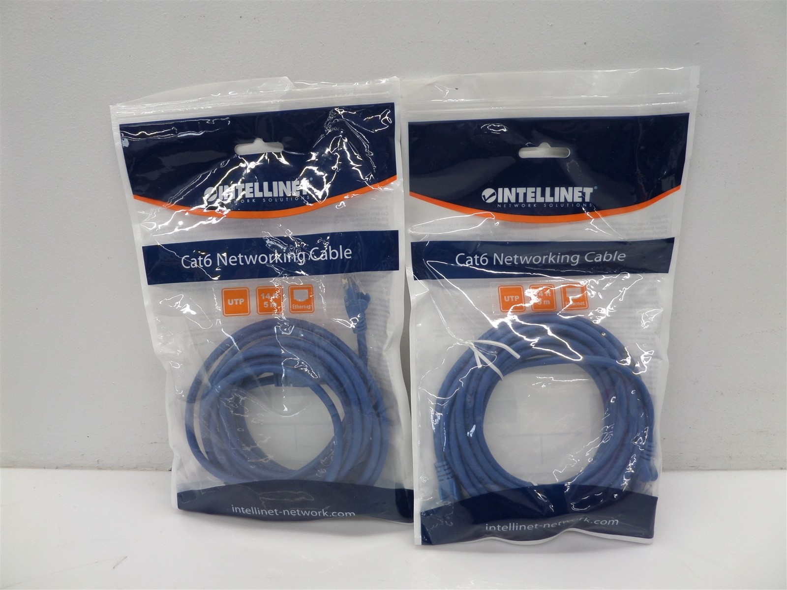 Lot Of 2 Intellinet Cat6 Networking UTP Patch Cable 14ft 5m