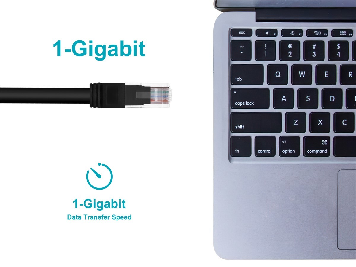Cat6 Ethernet Patch Cable – 10 Feet – Black | Snagless RJ45, 550MHz, UTP, 24AWG