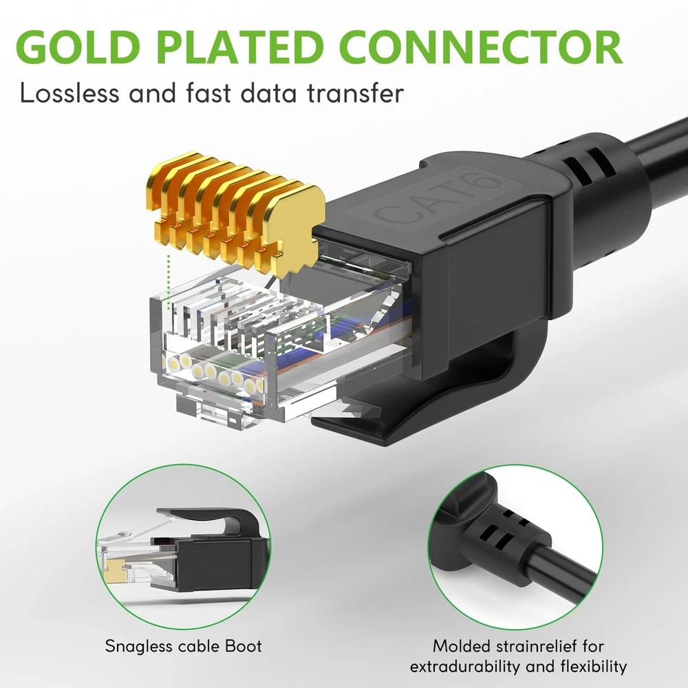 200 ft Cat-6 Outdoor Ethernet Cable – 10 Gbps, UV Resistant, Waterproof Quality