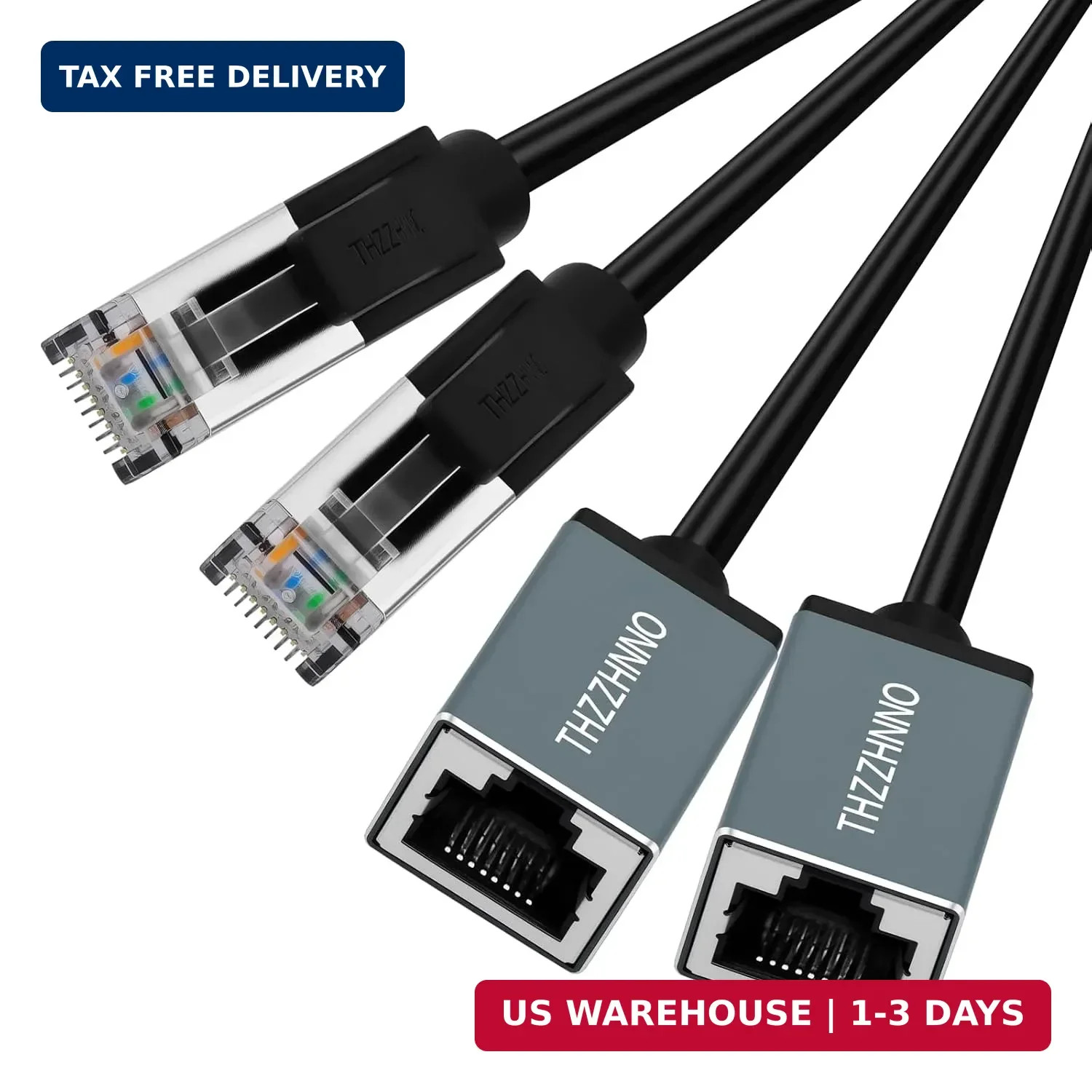 Cat6 Ethernet Extension Cable 15FT, 1000Mbps RJ45 Male to Female Cable, Gigabit