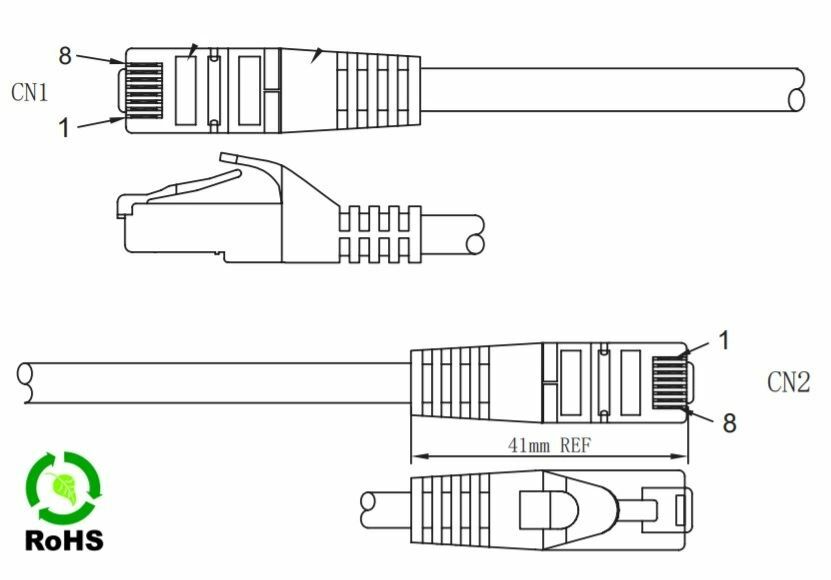 1 Foot CAT6A Patch Cable Shielded Red