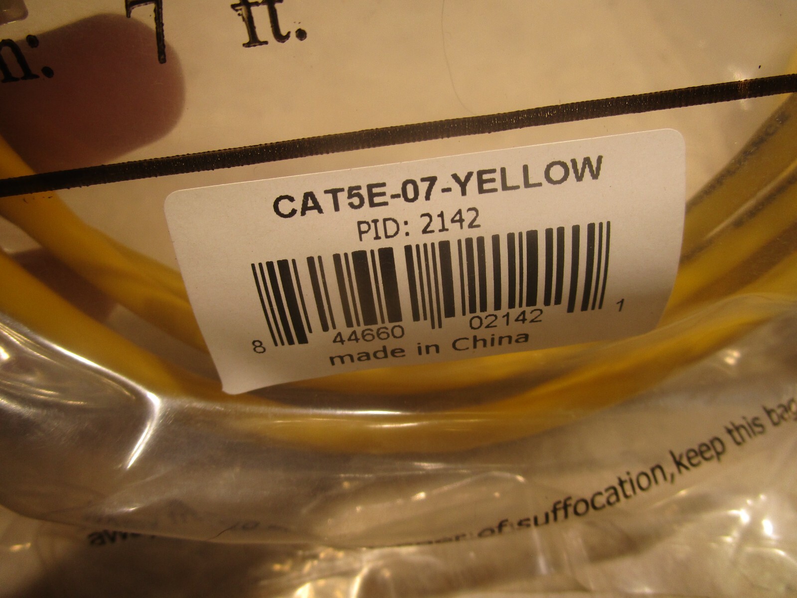 LOT OF 3 CAT5E-07-YELLOW CATEGORY 5E PATCH CORDS, 7FT LENGTH, S0472