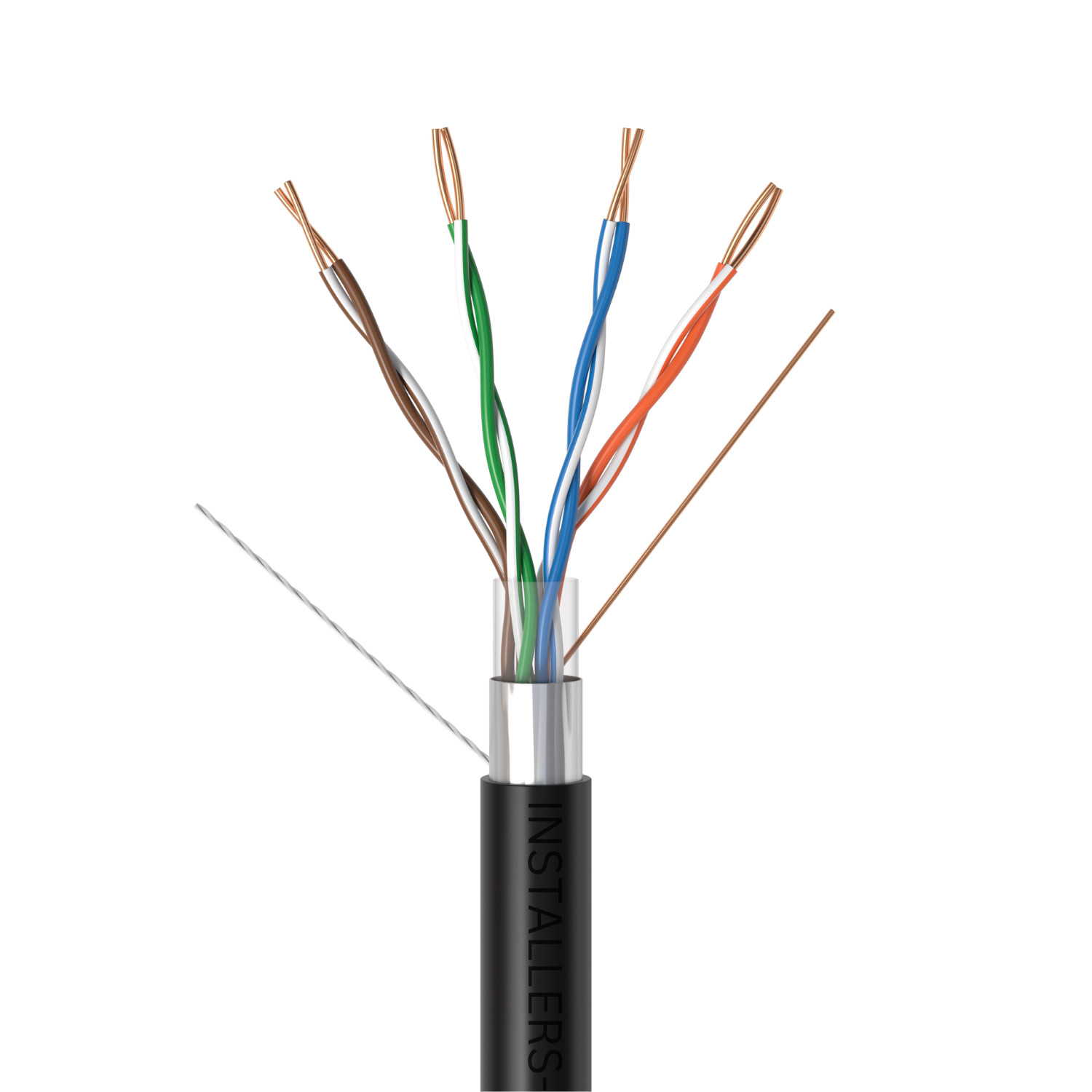 Cat5e 1000FT Outdoor Shielded FTP Ethernet Cable – UV Resistant, Direct Burial