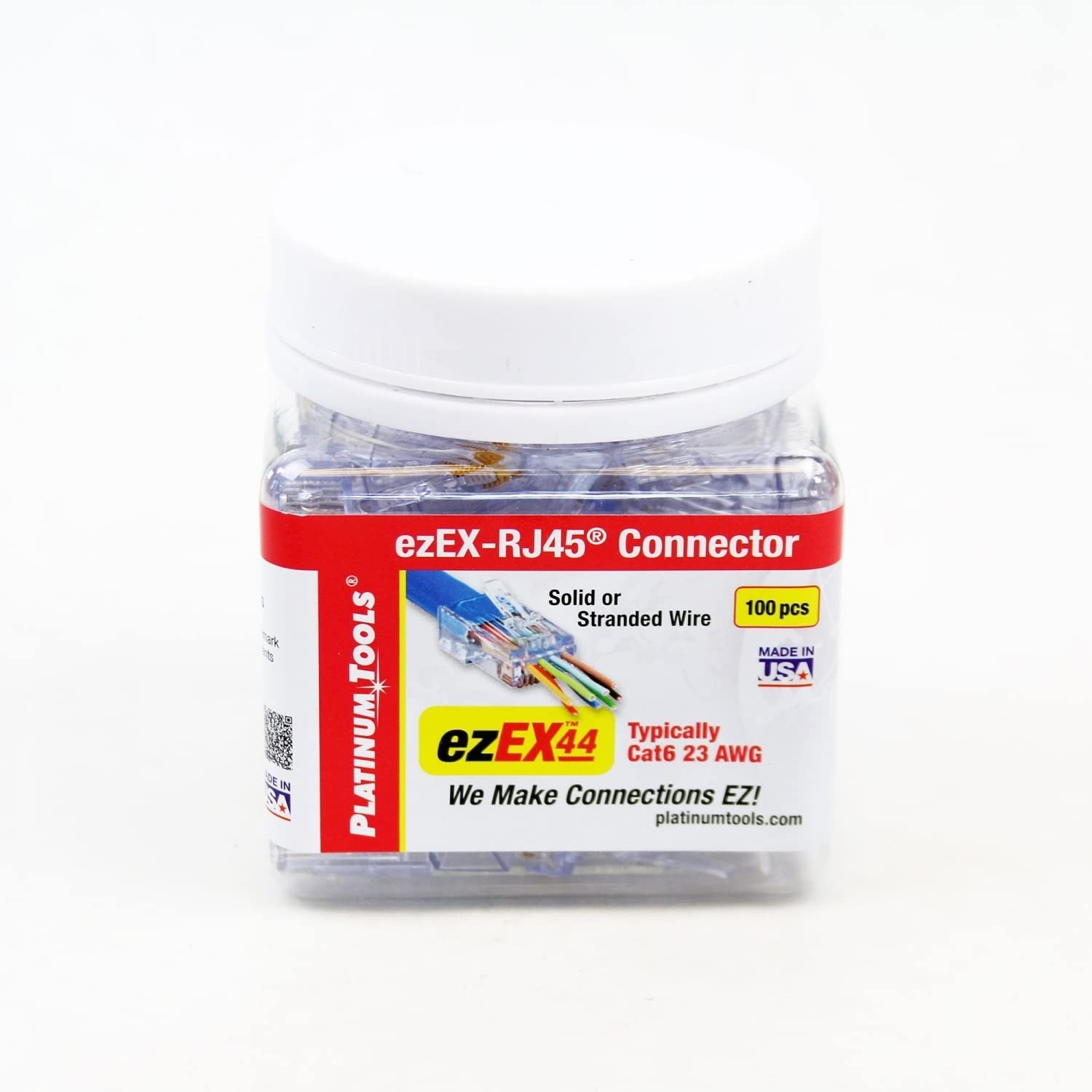 202044J ezEX44 Connector for Ethernet Cable Termination, 100 per Jar