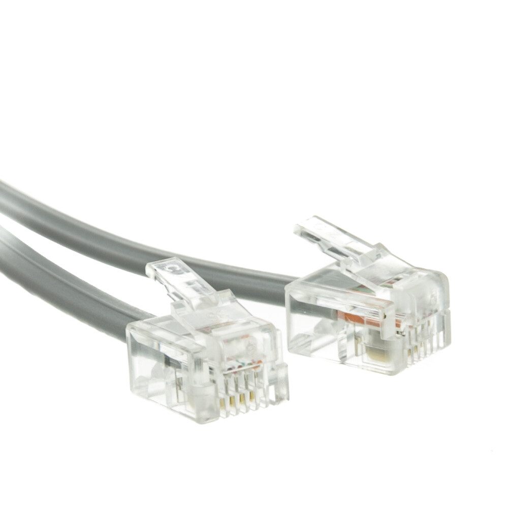 2ft RJ11 Silver Satin Telephone Cord (Voice) 6P/4C 8101-64202