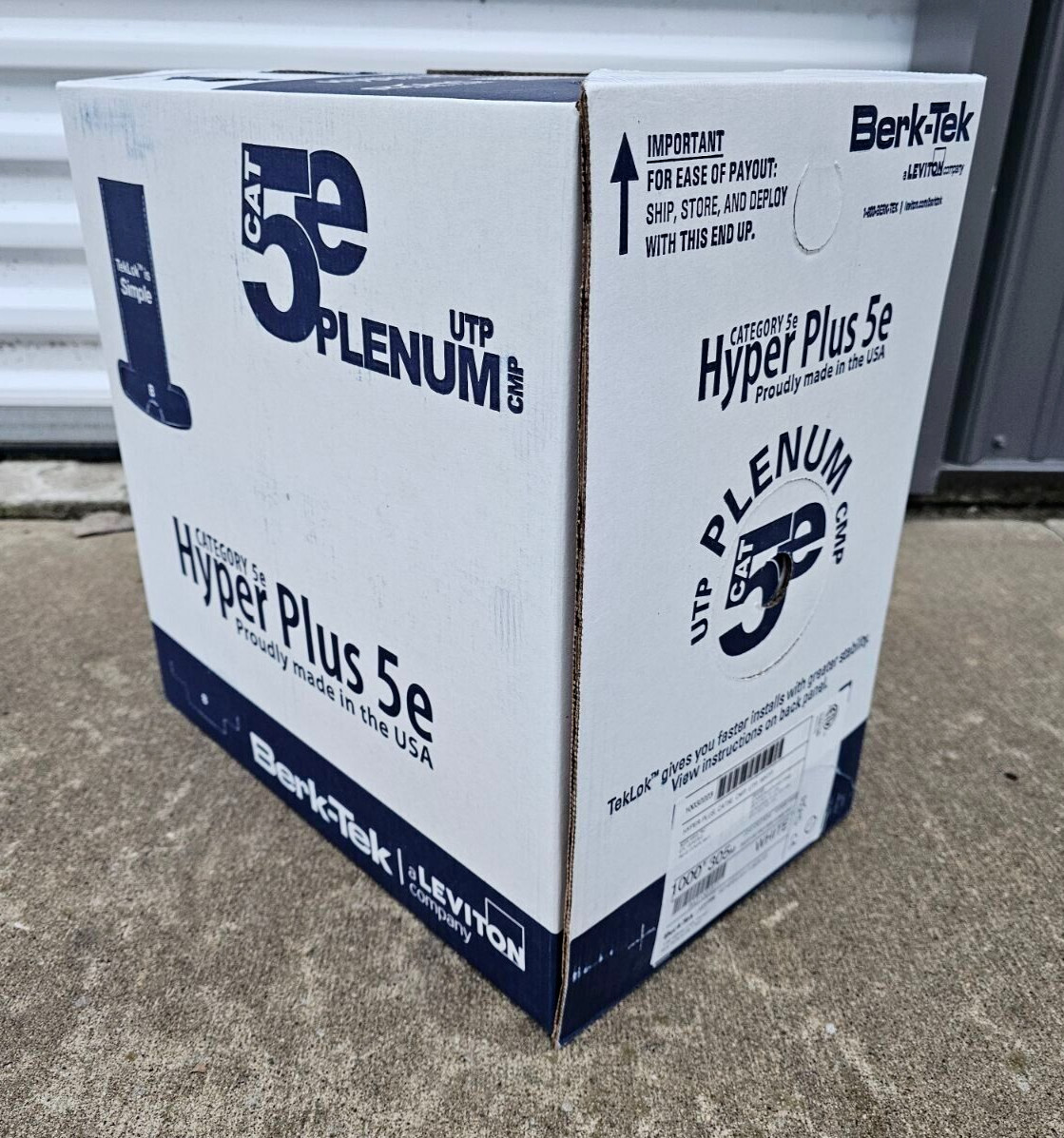 BERK-TEK CAT5e, HYPER +, BLUE 1000′ 10032227 (6 available)