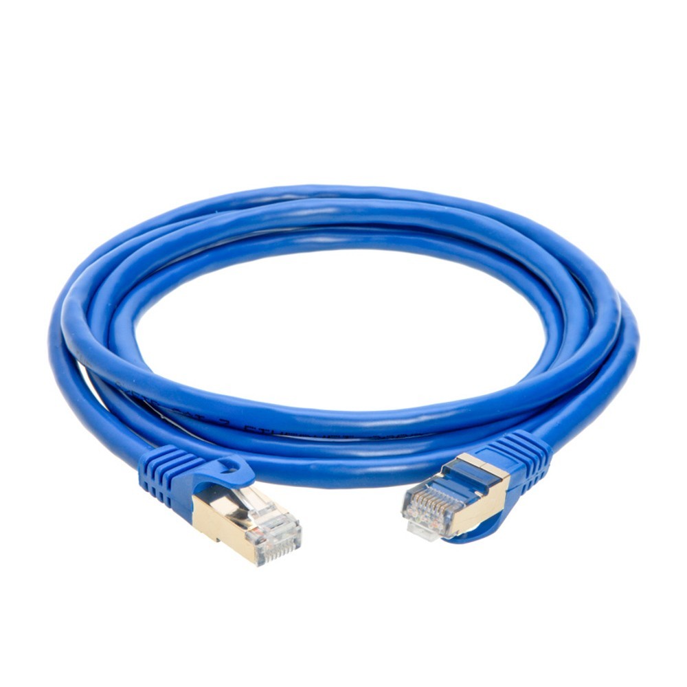 3-Pack CAT7 S/FTP Ethernet Patch Cord 600MHz Network Cable 6FT-200FT Blue Lot