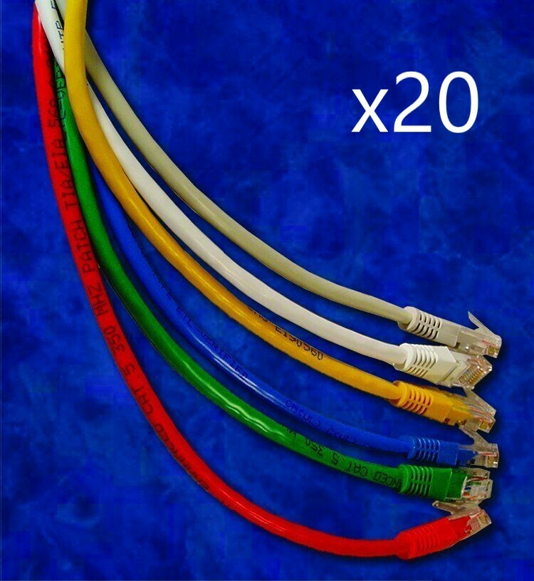 20 Pack – 1ft CAT6 Ethernet Network LAN Router Patch Cable Cord – Pick Colors