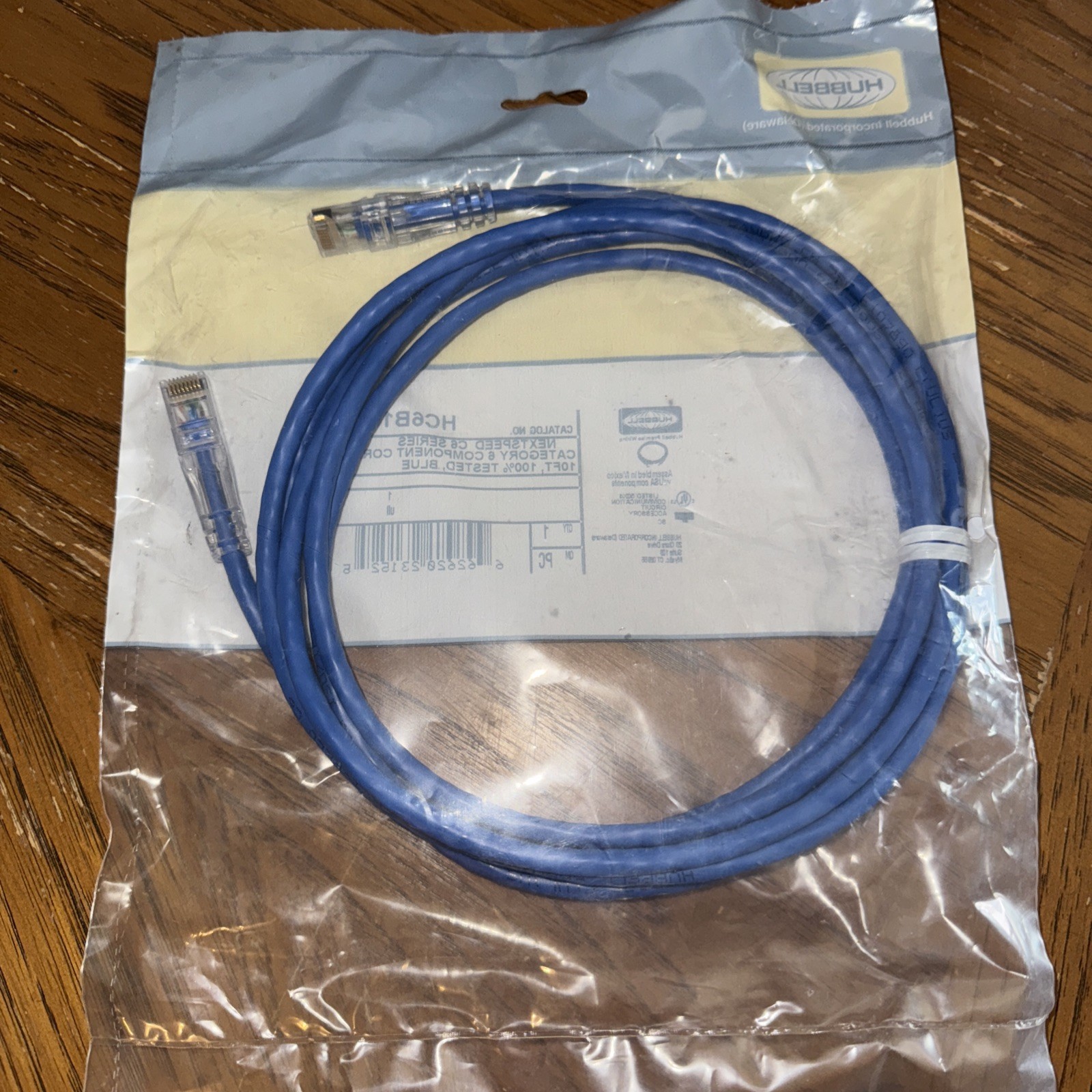 Hubbell HC6B07 NEXTSPEED Universal Category 6 Patch Cord, 10’ Length, Blue
