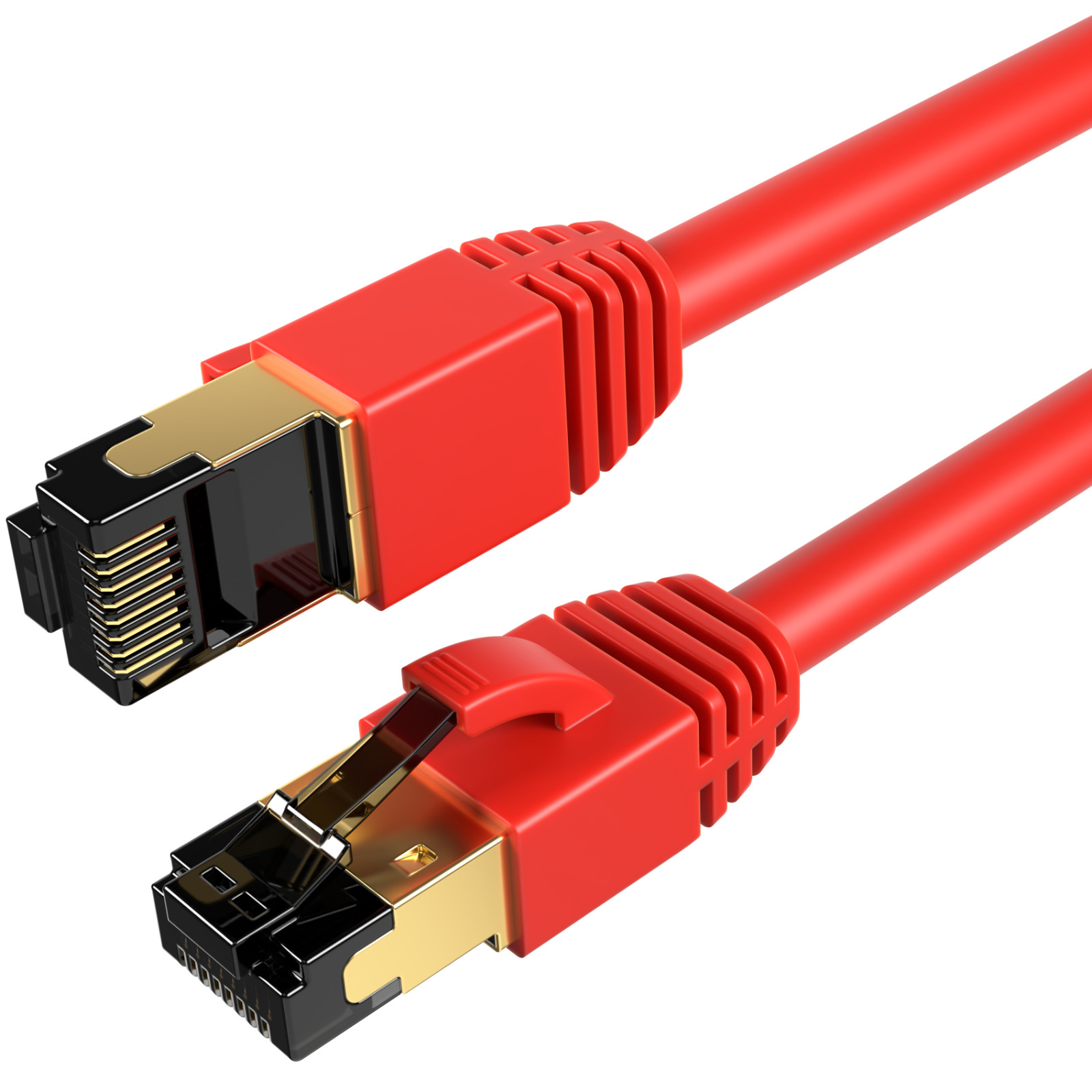 3-Pack CAT8 Ethernet Patch Cable Copper 26AWG SFTP RJ-45 0.5-75FT Red Lot