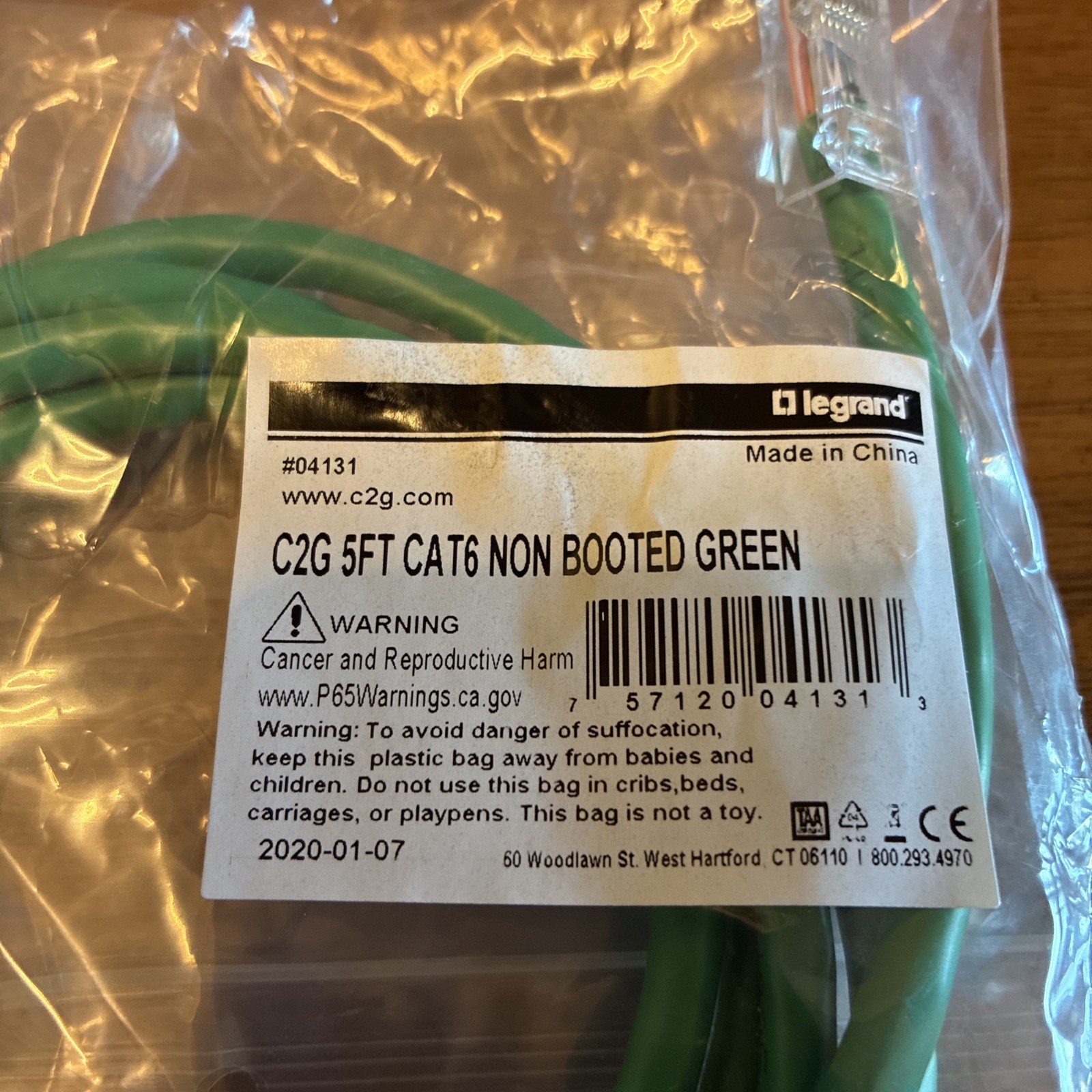5ft (1.5m) Cat6 Non-Booted Unshielded (UTP) Ethernet Network Patch Cable-C2G