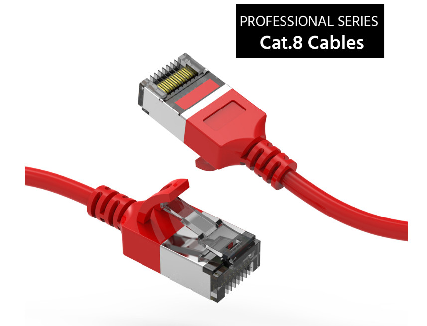 Slim Cat.8 U/FTP Shield Ethernet Network Cable 1ft, 2ft, 3ft, 5ft, 7ft 10ft lot