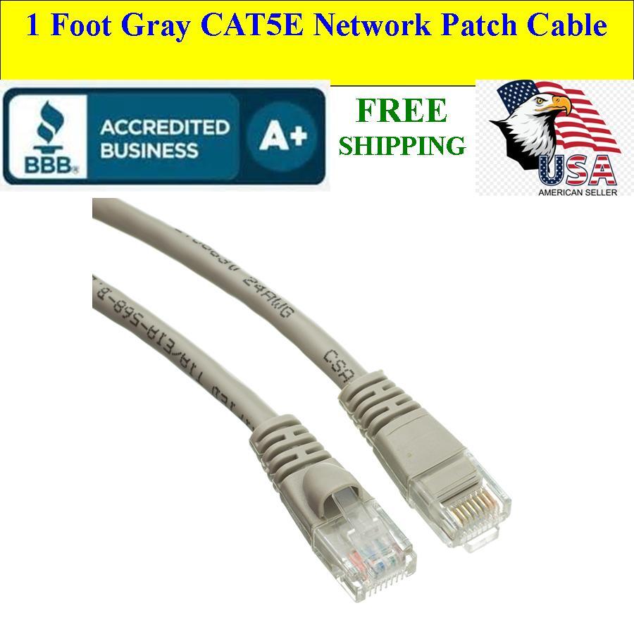 1 Ft Cat5e Ethernet Network Computer Patch Cable for PC, XBOX, PS3, PS4