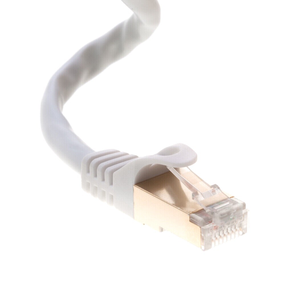 Cat7 SFTP Patch Cord Ethernet Cable High Speed White 30FT-200FT Multi-Pack LOT