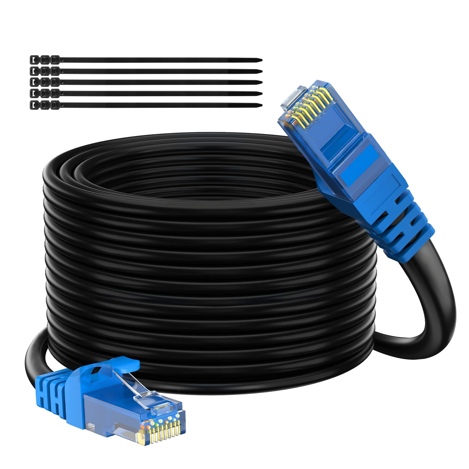 Cat 6 Outdoor Ethernet Cable 200 ft Gbps Heavy Duty Internet Cable from 25-30…