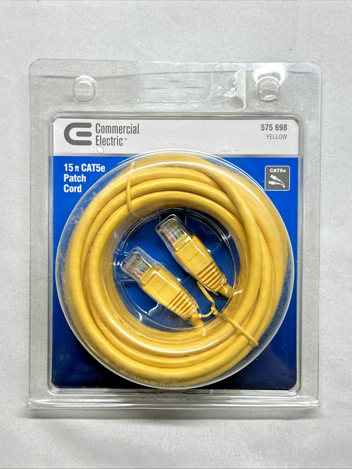 Commercial Electric CE 15 ft CAT5e Patch Cord 100 MHz 10/100/1000 Base – New