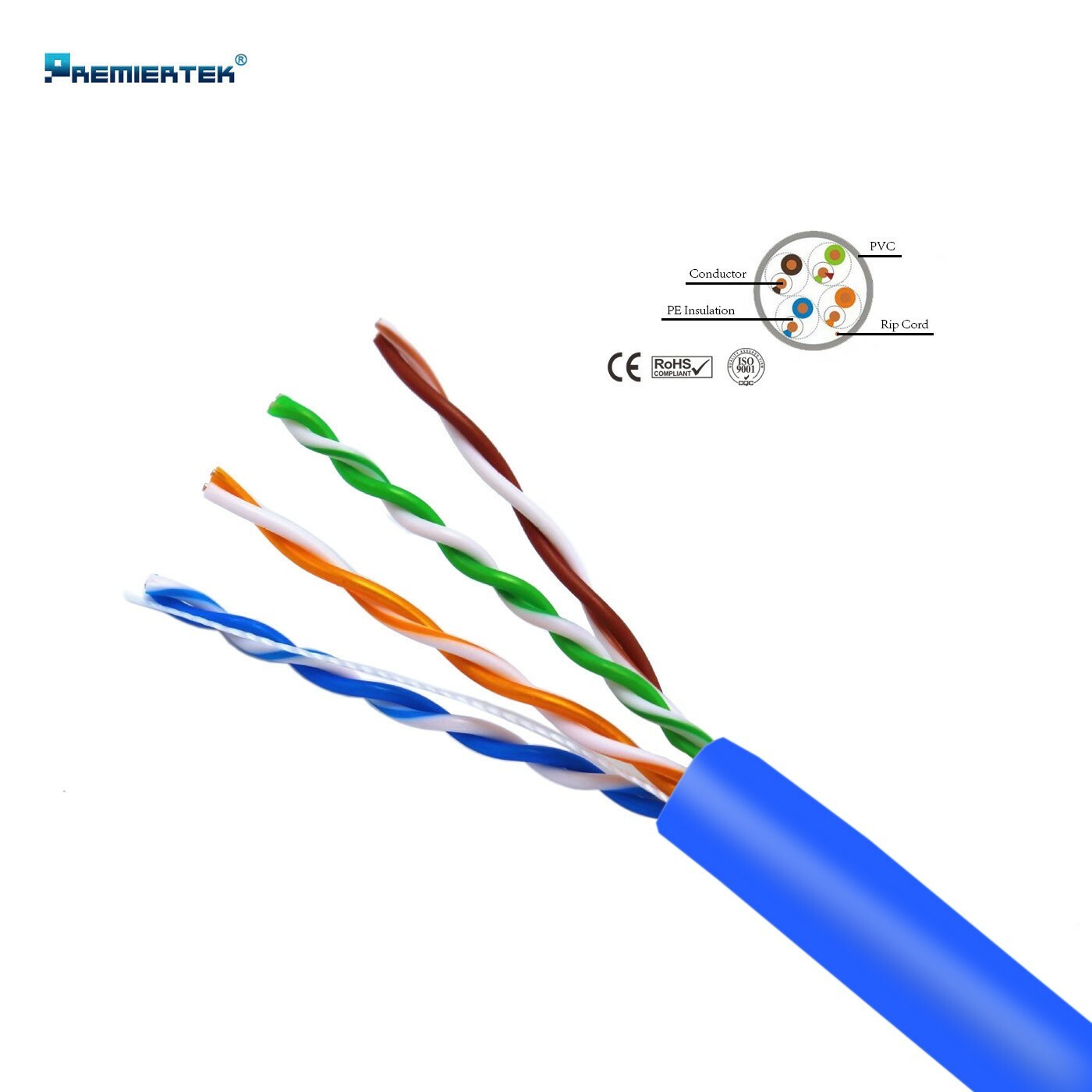 CAT5e CABLE UTP 1000FT WIRE BULK ETHERNET LAN NETWORK CAT5e RJ45 BLUE