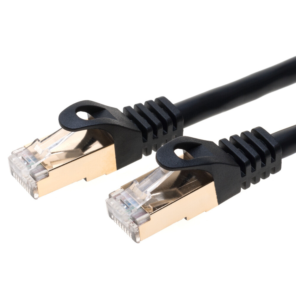 Cat7 S/FTP Ethernet Patch Cable High-Speed 600MHz Black 30-200FT Multi Pack LOT