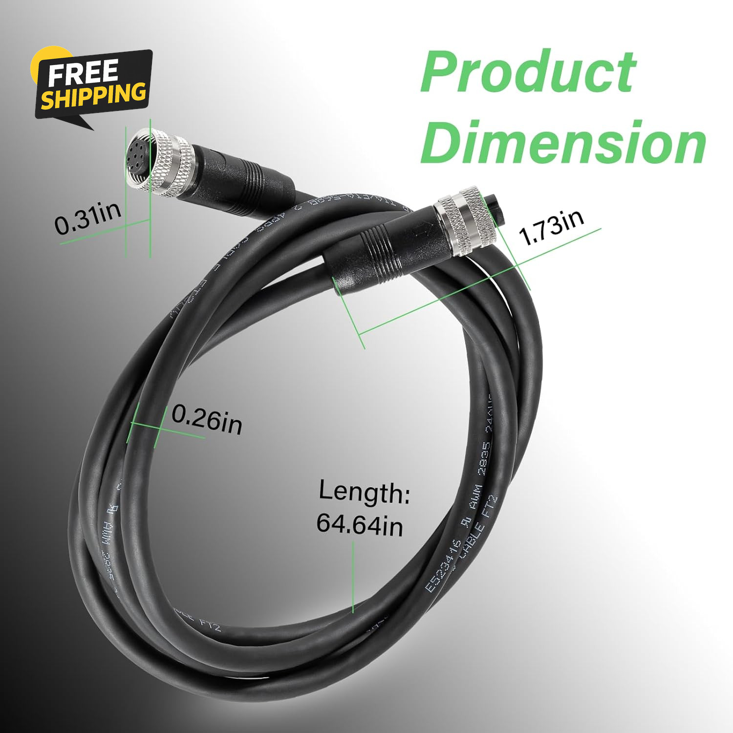 720073-6 5 Foot Ethernet Cable as EC 5E Replace for Humminbird, Black Fit