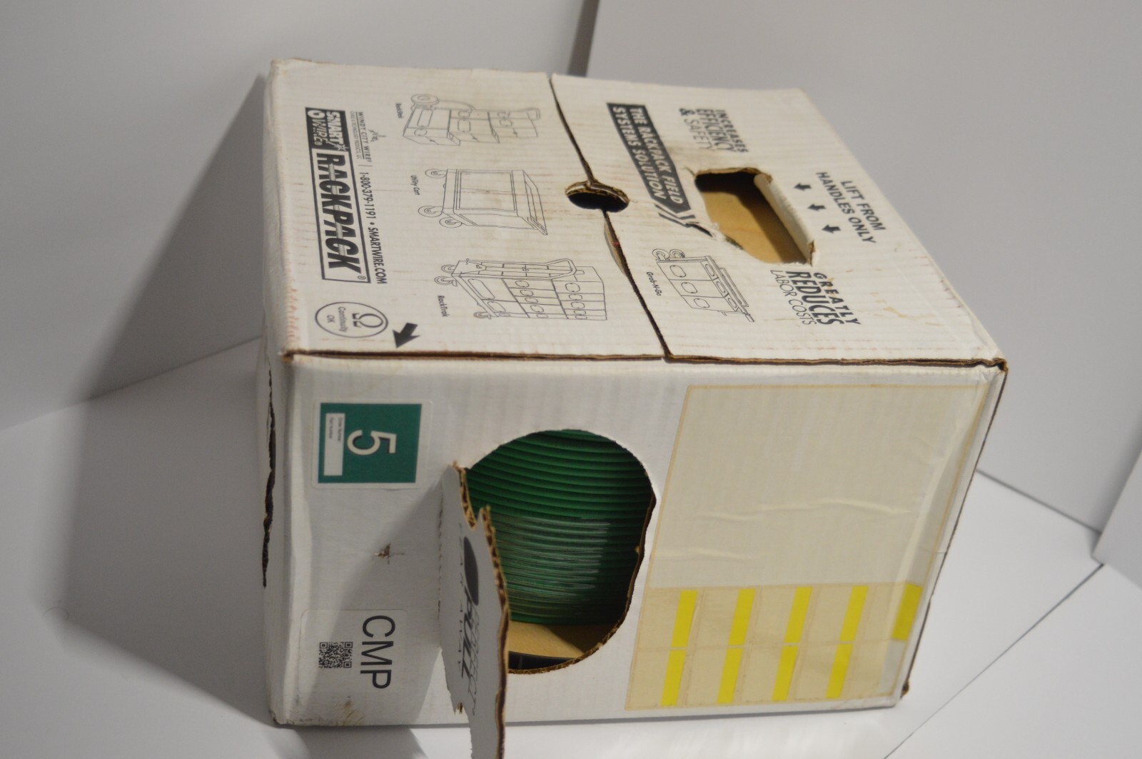 Windy City Wire 24 AWG 4 Pair Non-Shielded Plenum Category 5E Green Jacket 55561