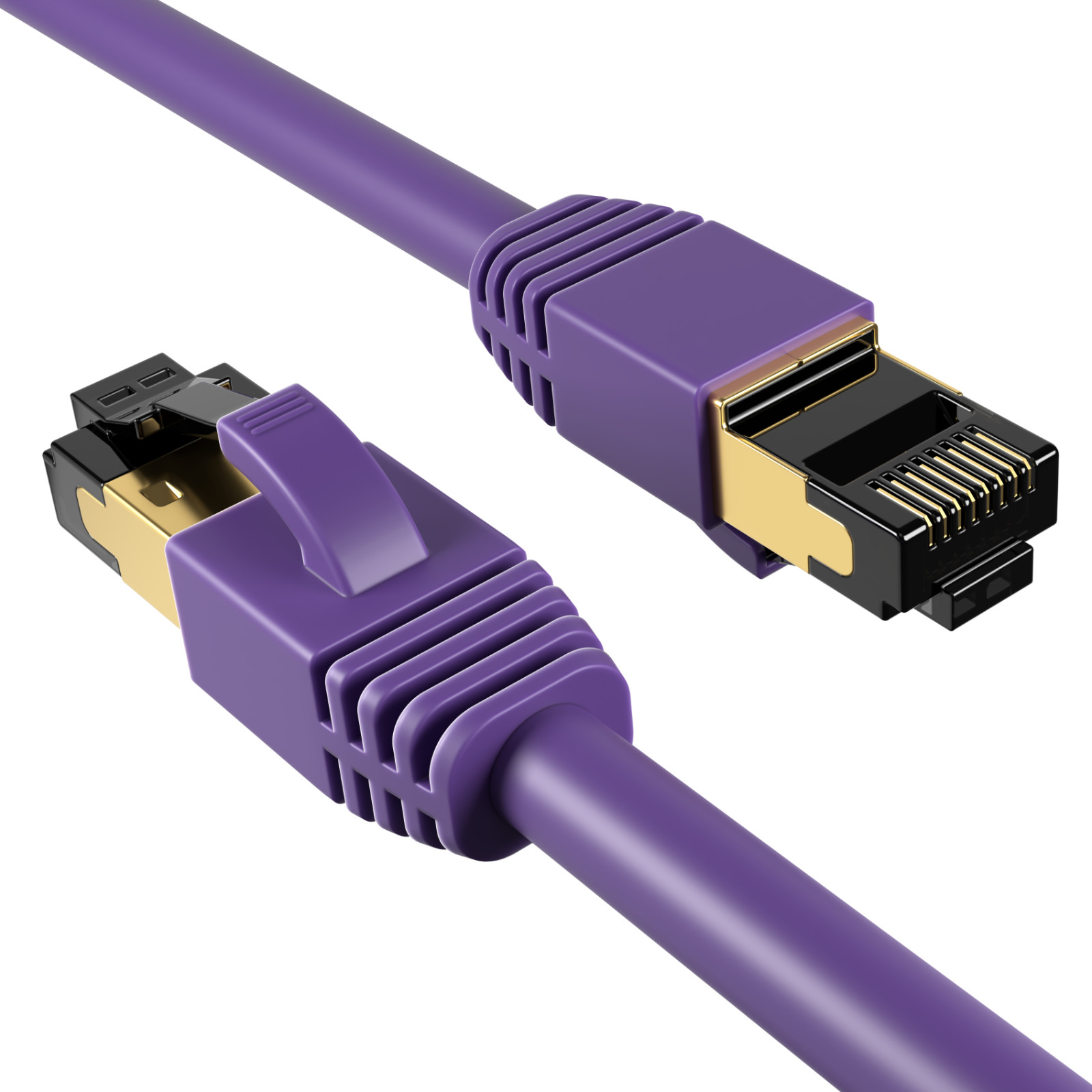 Cat8 SFTP Super Speed Ethernet Patch Cord 40Gbps Wire 0.5FT-75 FT Purple LOT