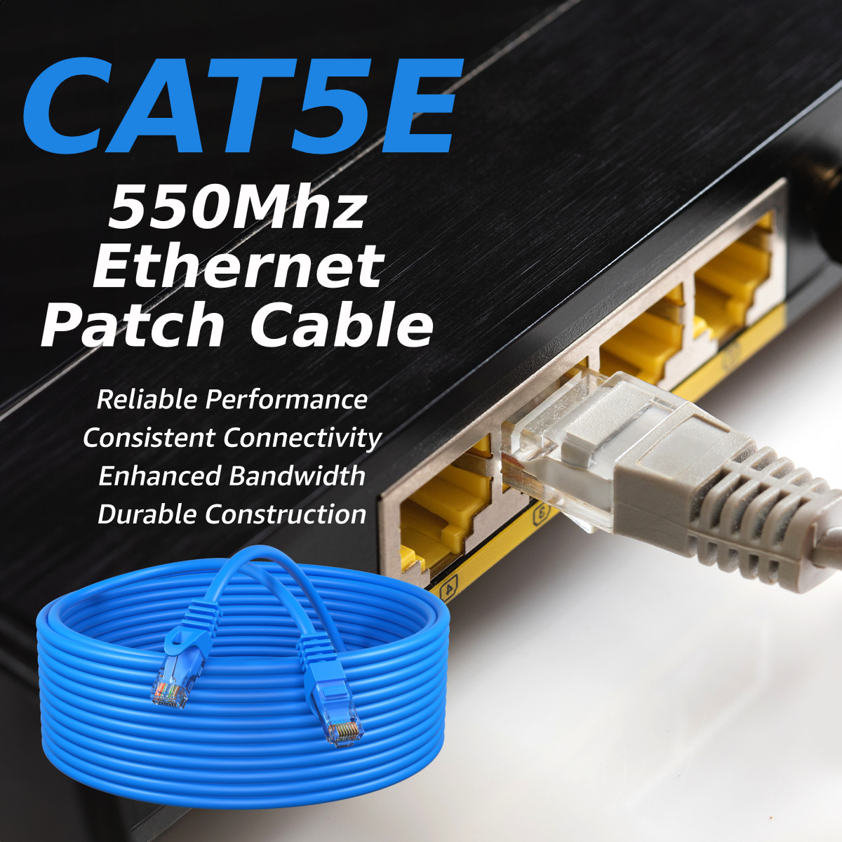20 ft feet Cat5 Cable CAT5E RJ45 LAN Network Ethernet Router Switch Patch cord