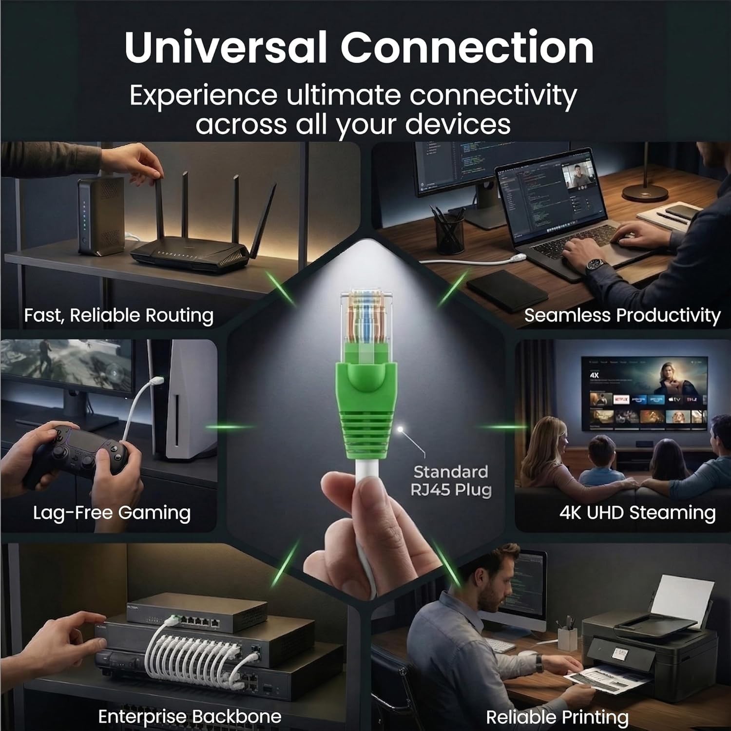 Durable Cat6 Ethernet Cable 50ft for Direct Burial and Network Communication