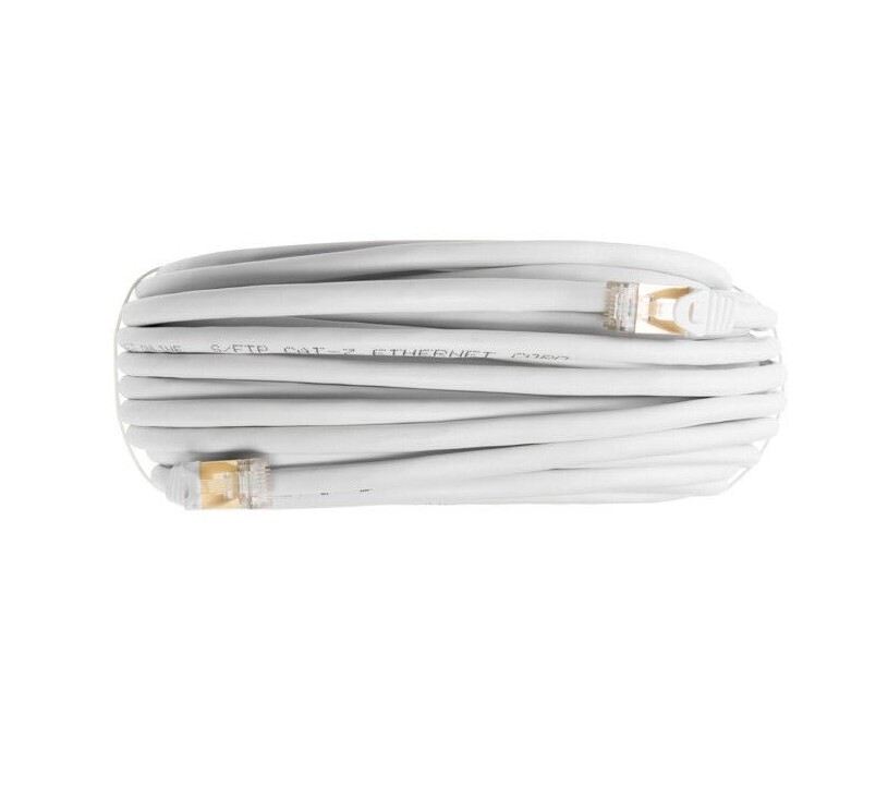 Cat7 SFTP Patch Cord Ethernet Cable High Speed White 30FT-200FT Multi-Pack LOT