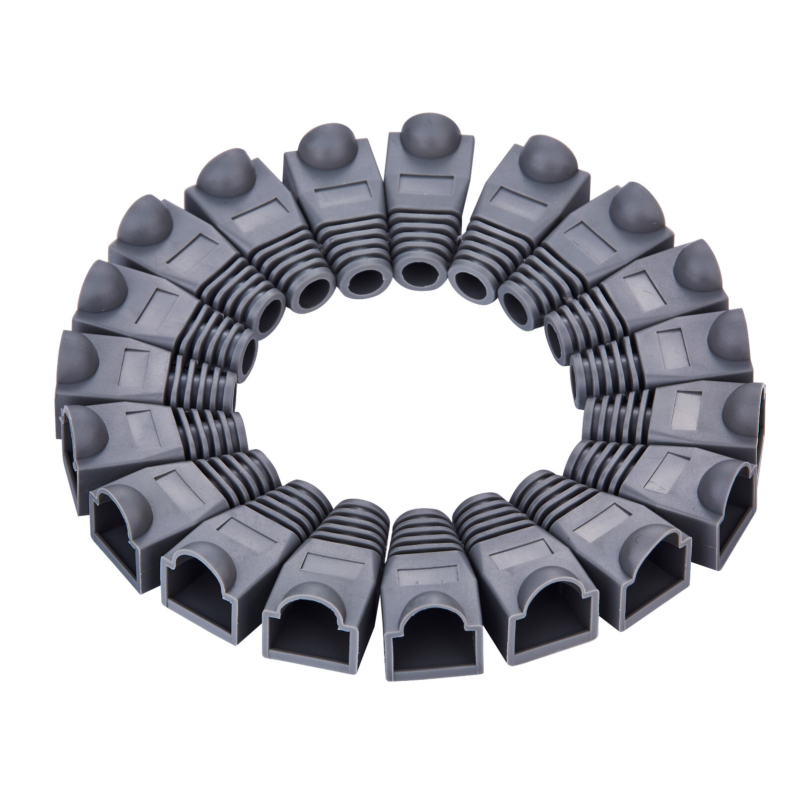 100 pcs Boot Cap Cover for RJ45 Network Connectors Cat5 Cat6 Cat5e Cable Gray