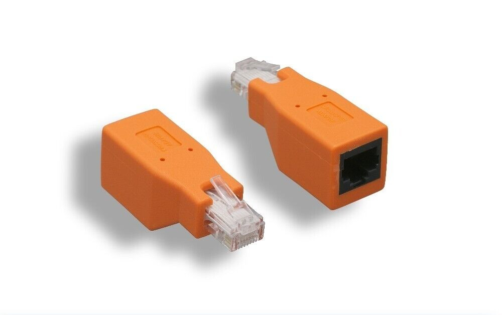 2-PACK Cat6 / Cat5e Ethernet RJ45 Male/Female CrossOver Adapter