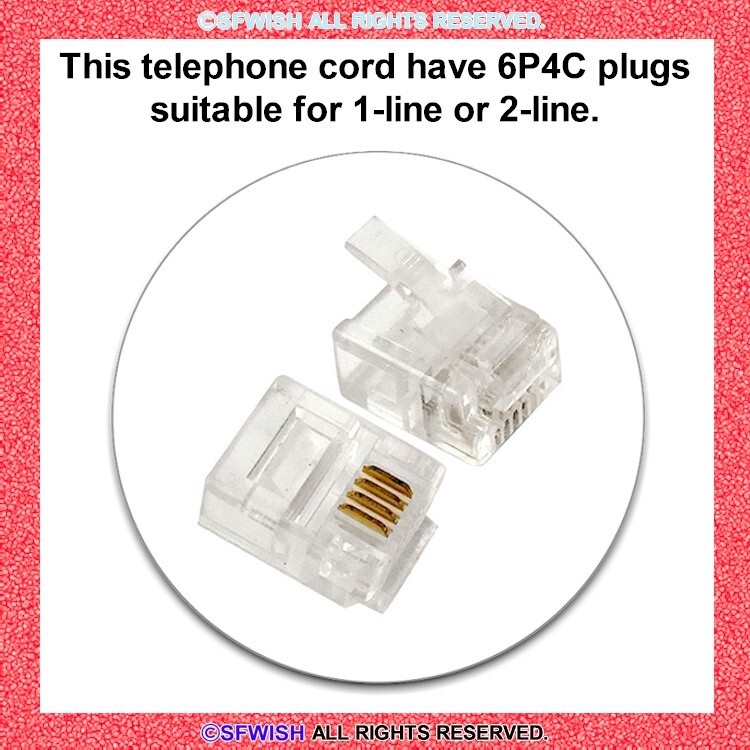 NEW GE TL26117 6P4C Telephone Line Cord – 15 FT, IVORY for 1 or 2 lines/DSL/FAX