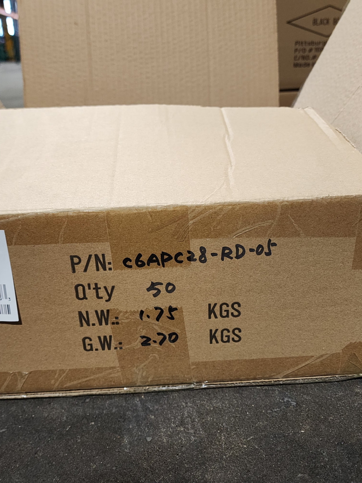 50 Pack 5ft Red Black Box Slim-Net Cat 6A Patch Cable 28AWG UTP Snagless