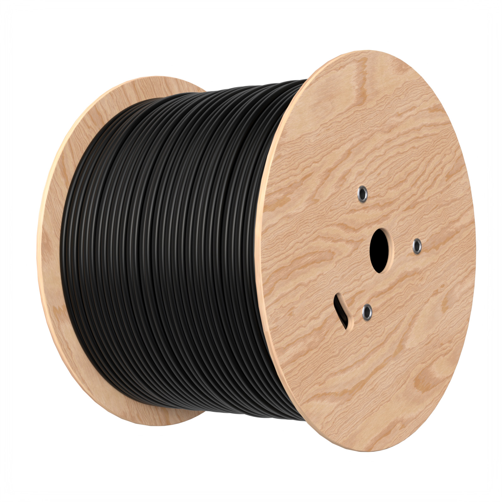 1000ft CAT6A Black Ethernet Cable Solid Bare Copper 23AWG 10Gbps High-Speed Wire