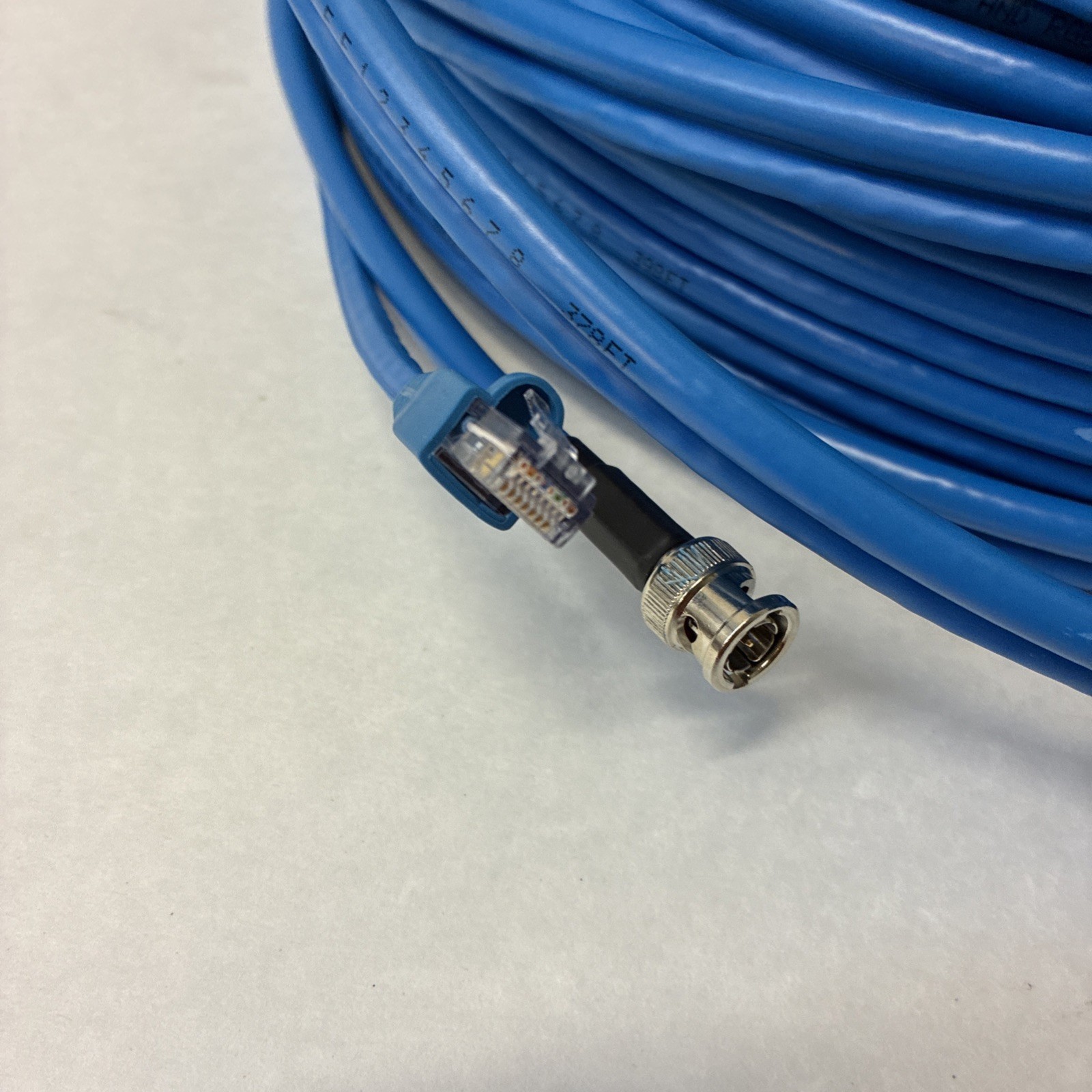 CAT6E Cable Blue Two Wire With Fitting 125ft