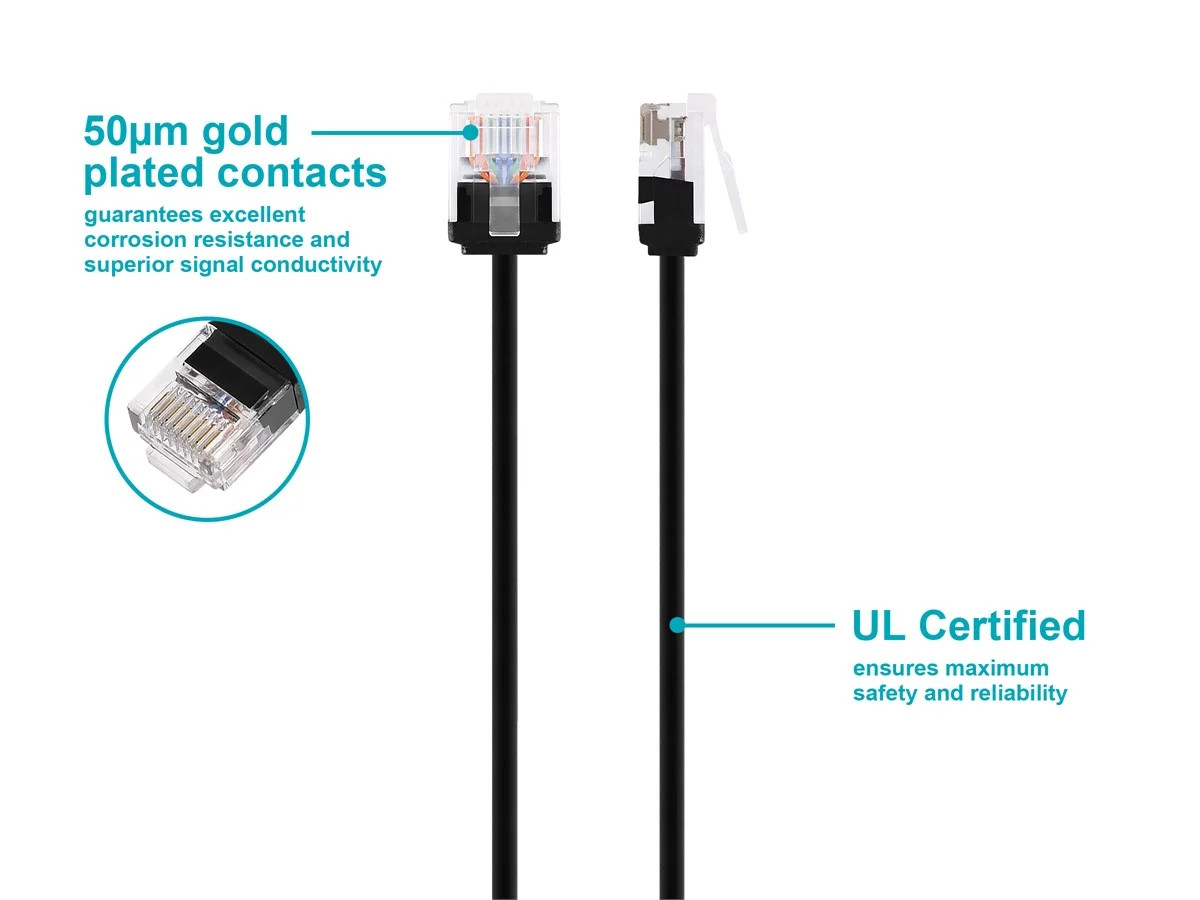 Monoprice Cat6 Ethernet Patch Cable – 3 Feet – Black | Stranded, 550MHz, UTP