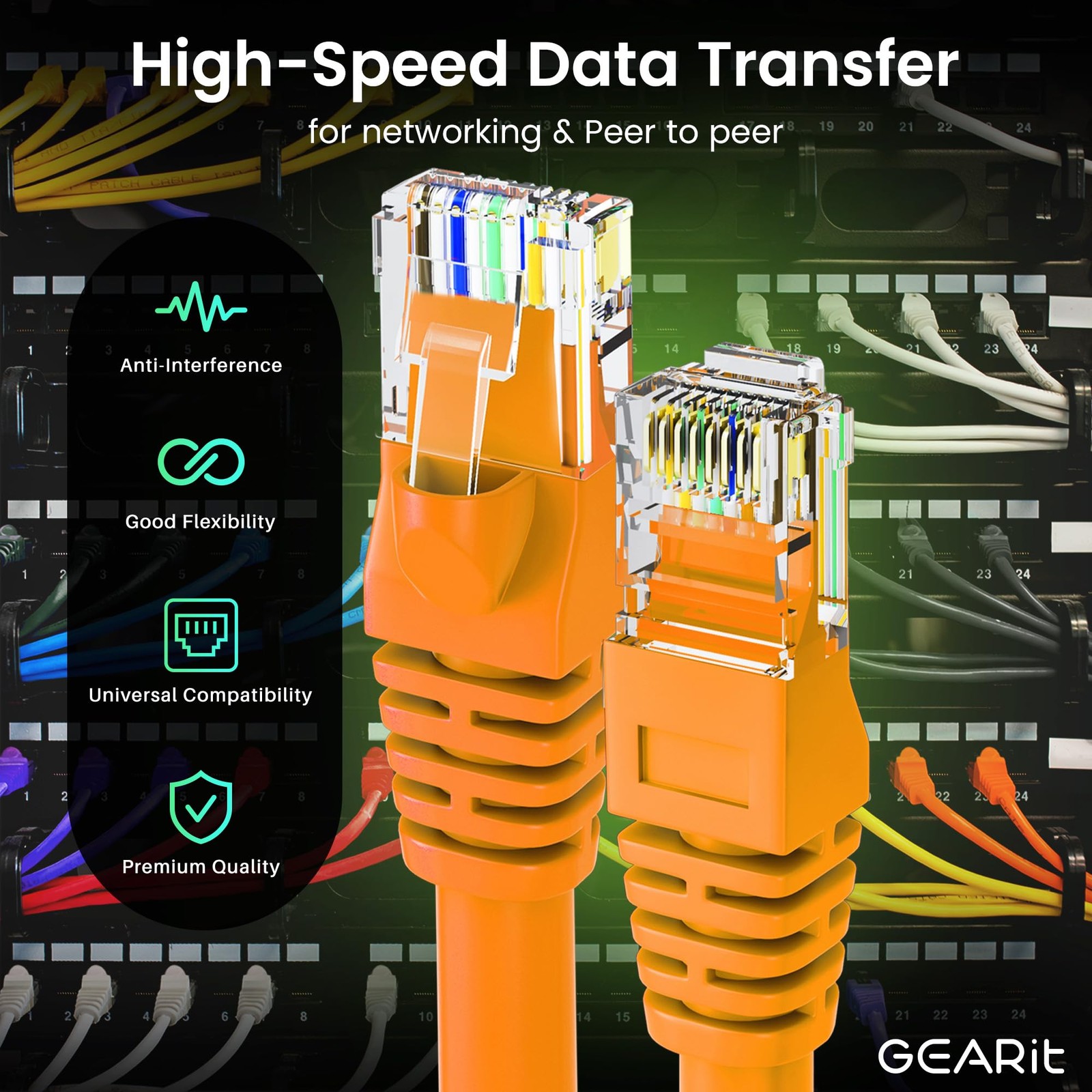 Cat 6 Ethernet Cable 10-Pack 3 Feet Network Patch 10Gbps RJ45 Snagless Orange