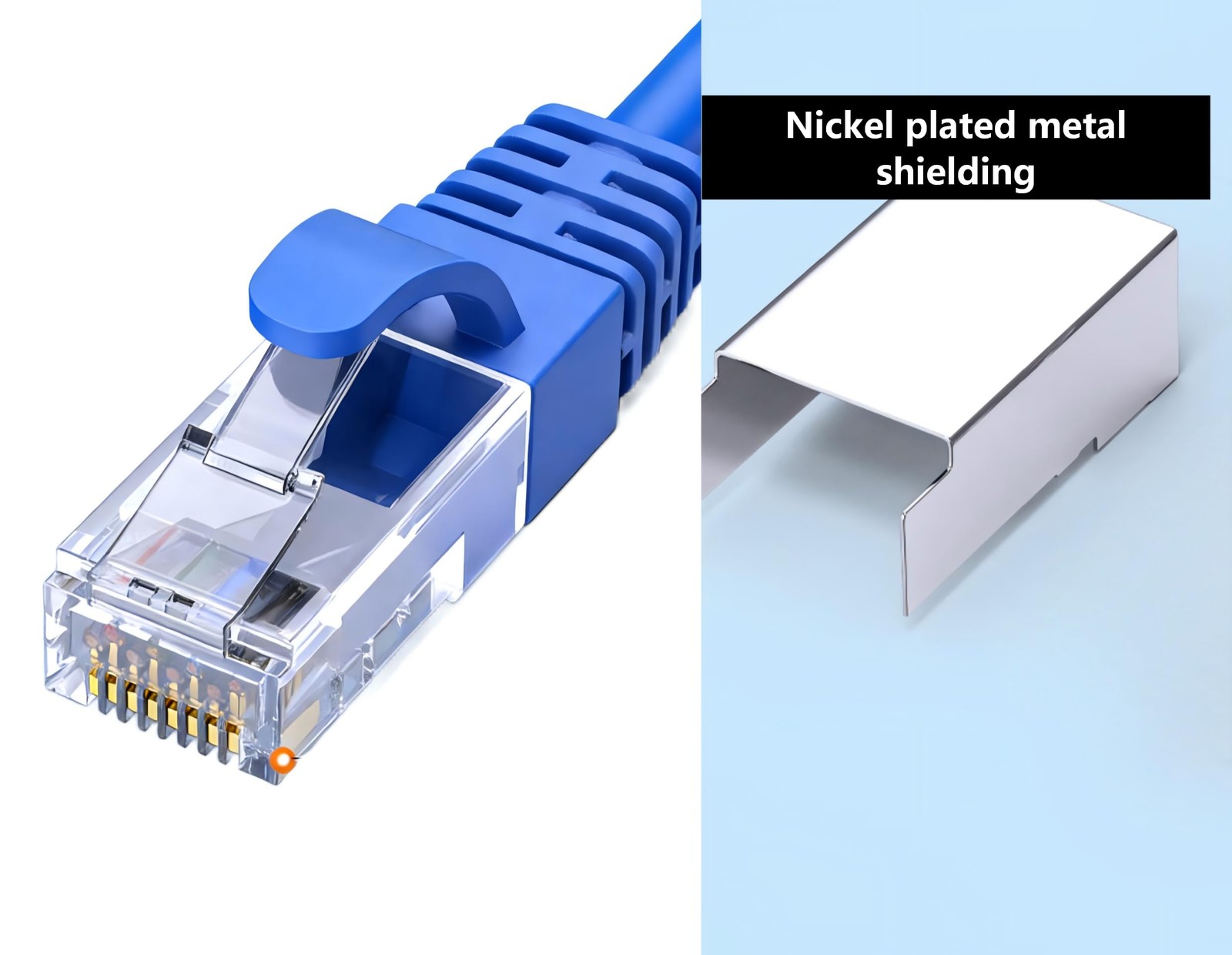 2 PCS 90 Degree Right Angle Down Cat 6A SFTP Shielded Network Cable 6.4 FT