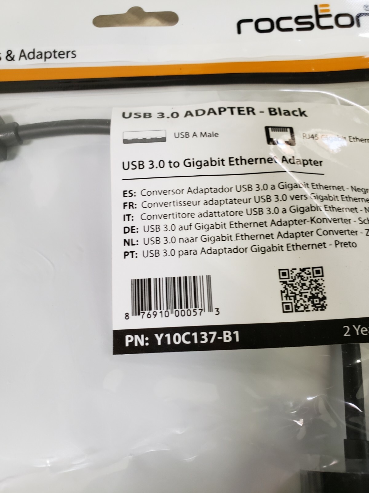 Rocstor USB 3.0 to Gigabit Ethernet Network Adapter Y10C137-B1