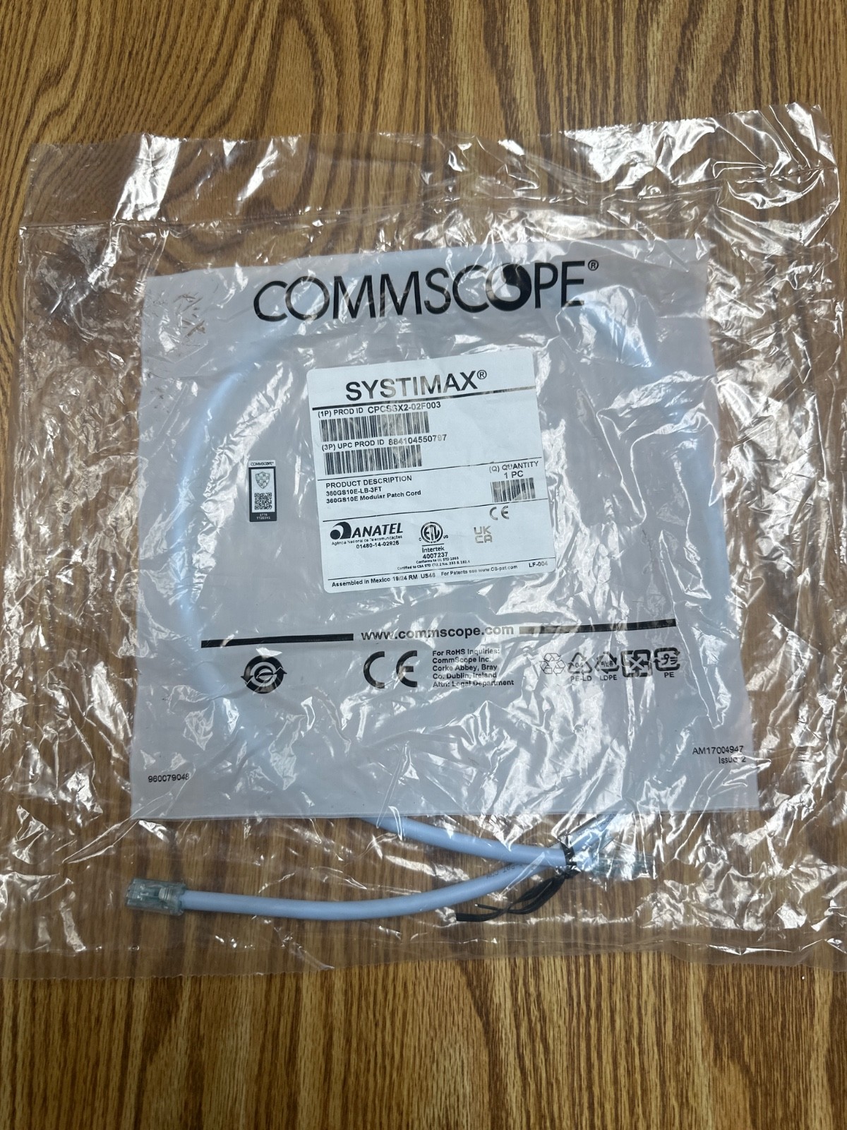 CPCSSX2-02F003 Commscope Cable Modular Patch Cord 3 Feet