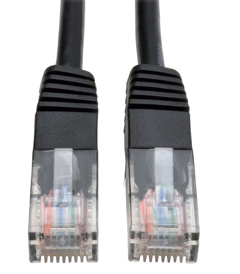2Ft Tripp Lite Cat5e RJ45 Male To Male Molded Ethernet Cable – Black